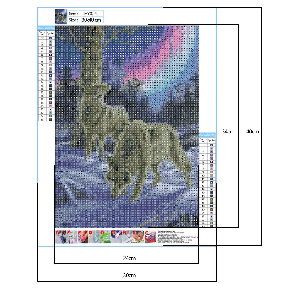 Diamond Painting - Full Round - Wolf 5
