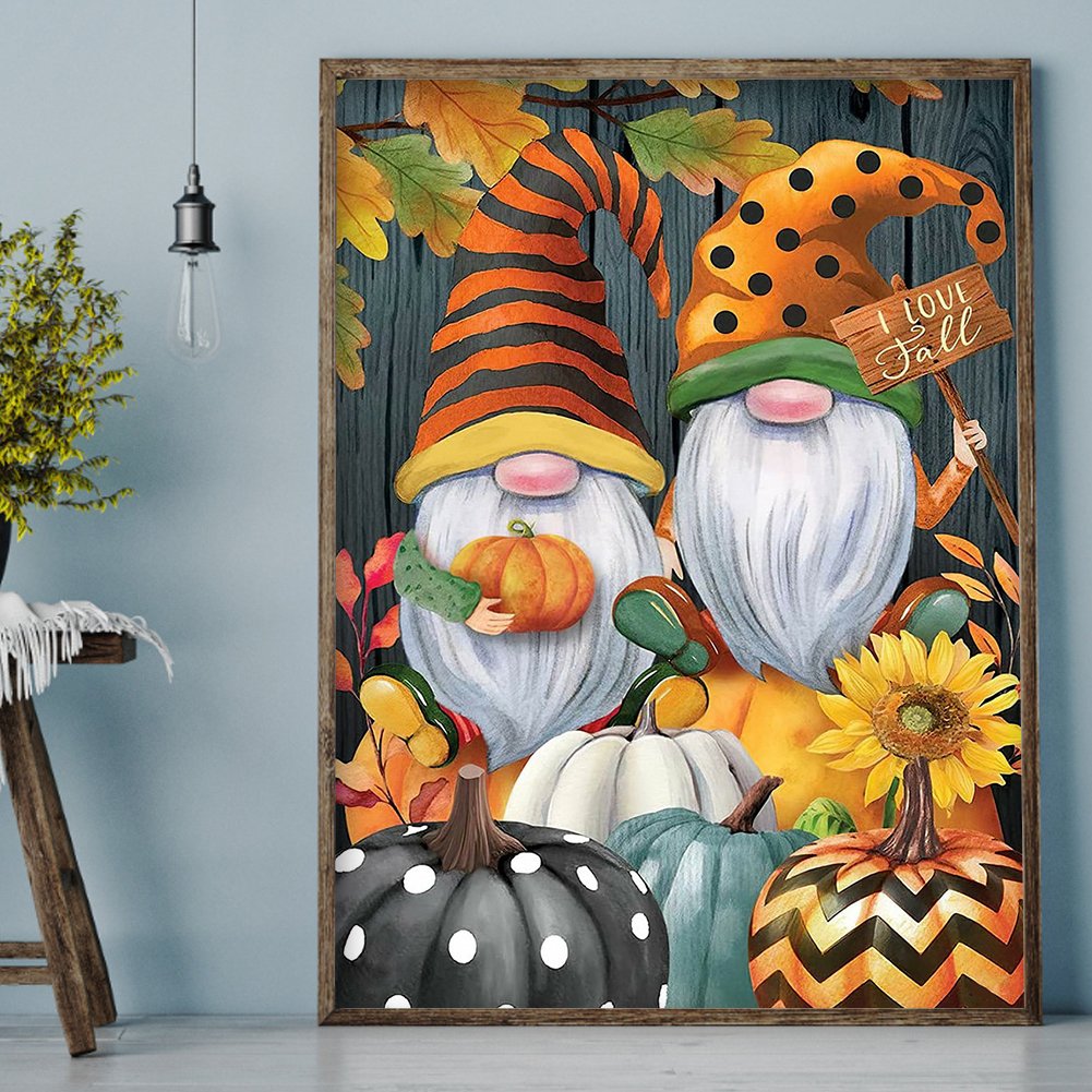 5D DIY Diamond Painting Kit - Full Round -Pumpkin Goblin Gnome