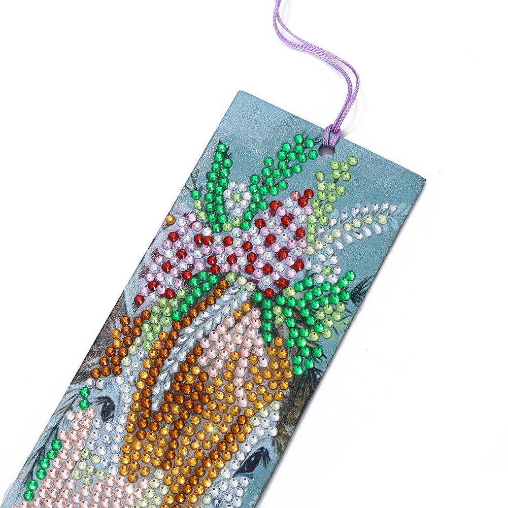 DIY Cattle Rhinestone Diamond Painting Leather Bookmarks Leather Craft