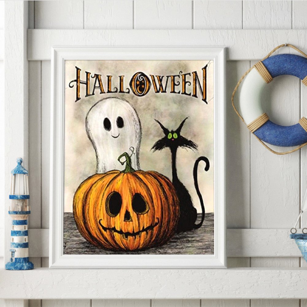 11ct Estampado Ponto Cruz - Halloween (35*40cm)