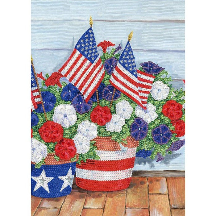 DIY 5D Crystal Rhinestone Diamond Painting Kit Flower National Flag