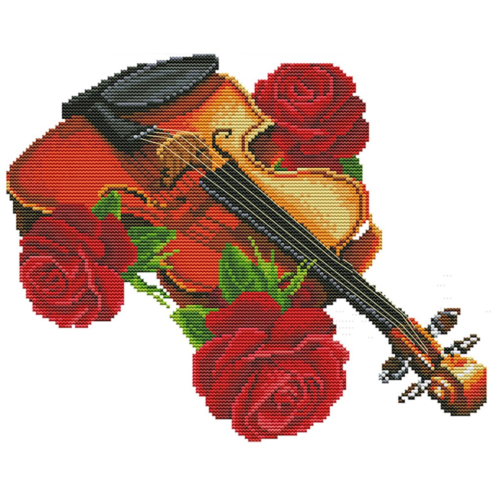 14ct Stamped Cross Stitch Violin (36*29cm)