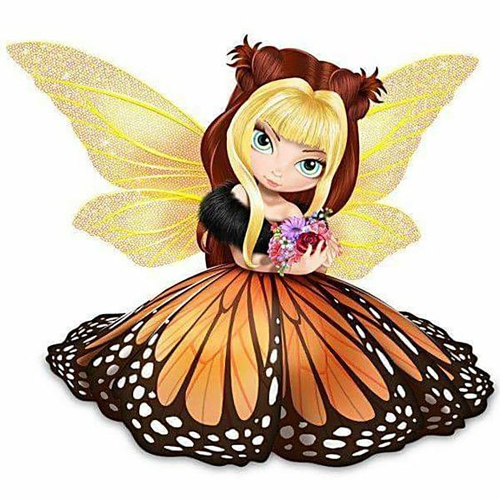 5D Diy Diamond Painting Kit Full Round Beads Big Eyes Doll(40*40cm)