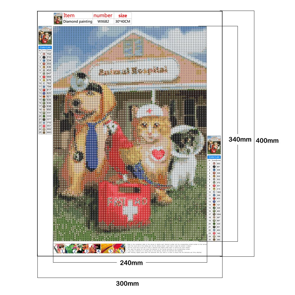 Diamond Painting - Full Round - Happy Dogs