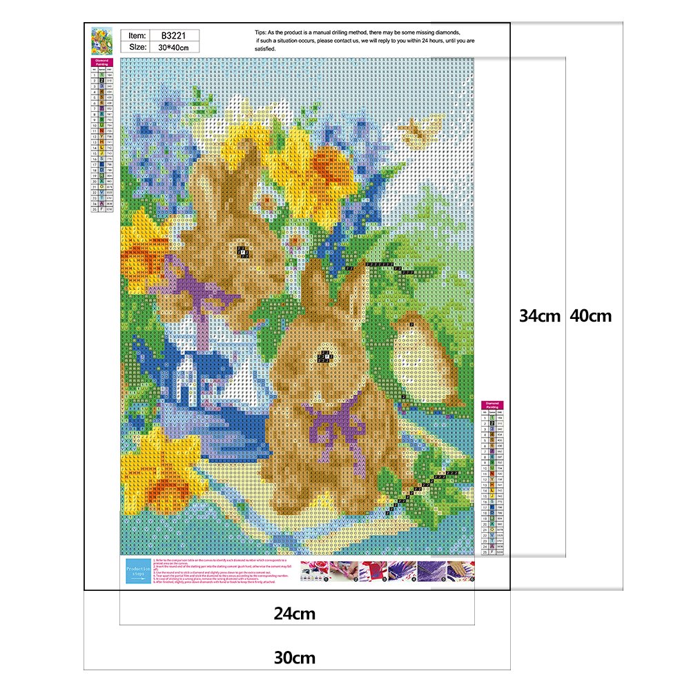 Diamond Painting - Full Round - Spring Rabbits