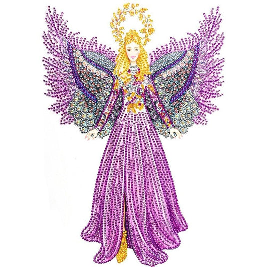 5D DIY Diamond Painting Kit Crystal Rhinestone Purple Angel