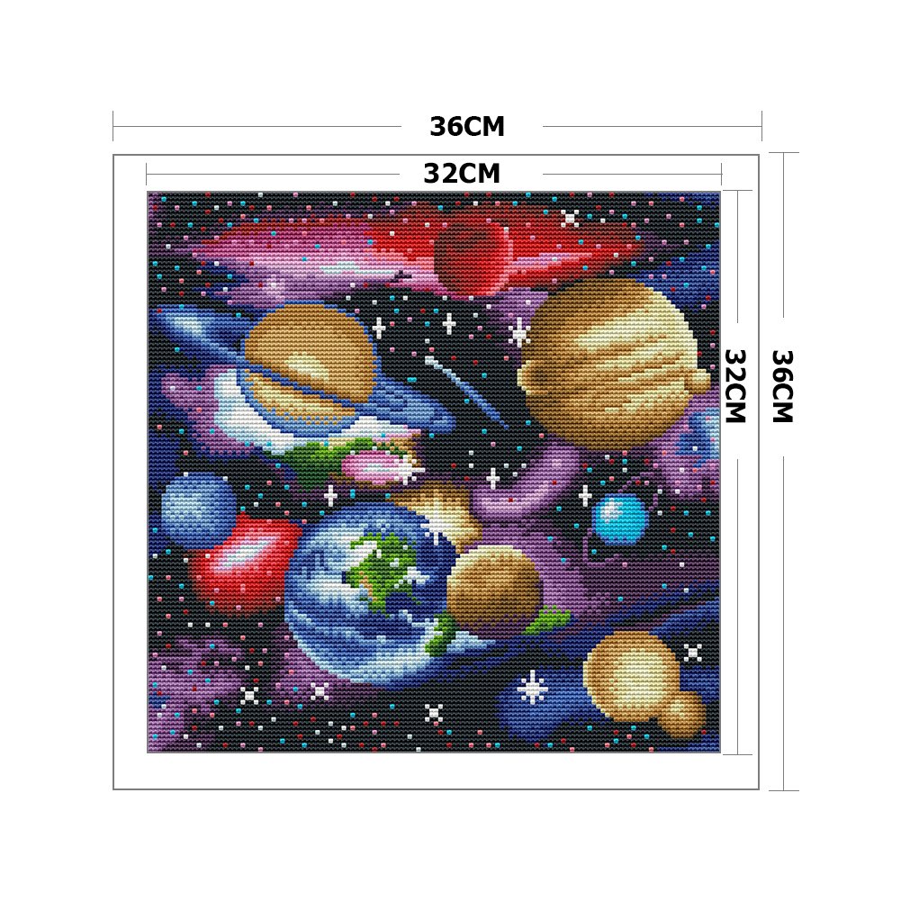 11CT Stamped Cross Stitch - Landscape (36*36cm)