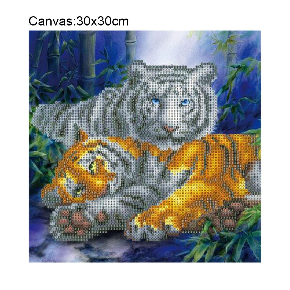 Diamond Painting - Partial Round - Tigers