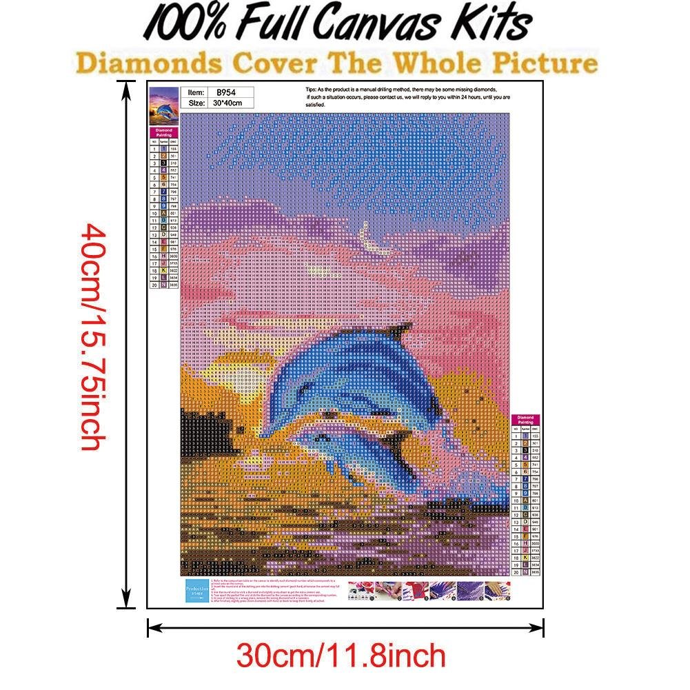 5D DIY Diamond Painting Kit - Full Round - Dolphin E