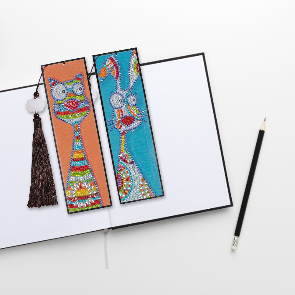 2pcs DIY Diamond Painting Bookmark with Tassel Animal