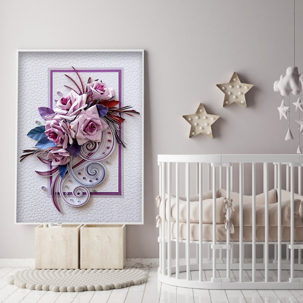 Pintura Diamante - Redondo Completo -Flor A