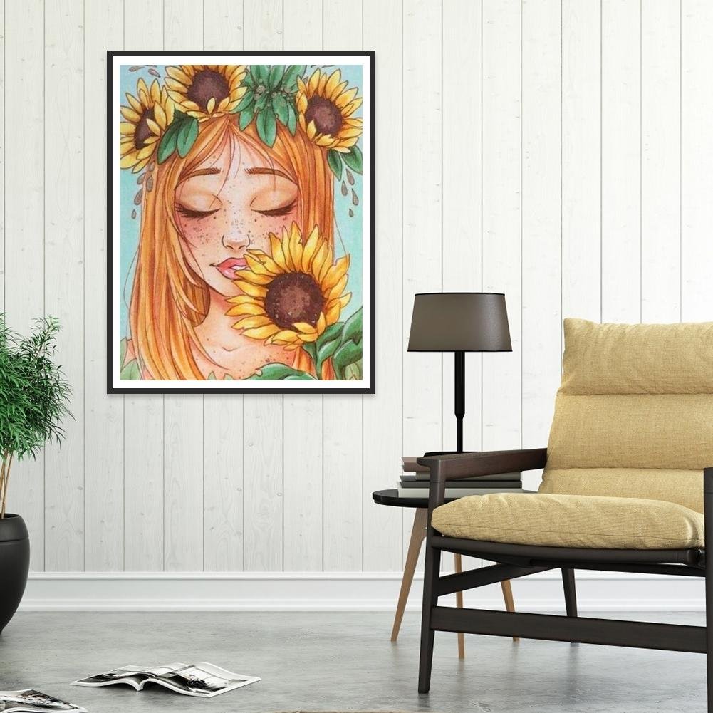 Diamond Painting - Full Round - Flower Girl