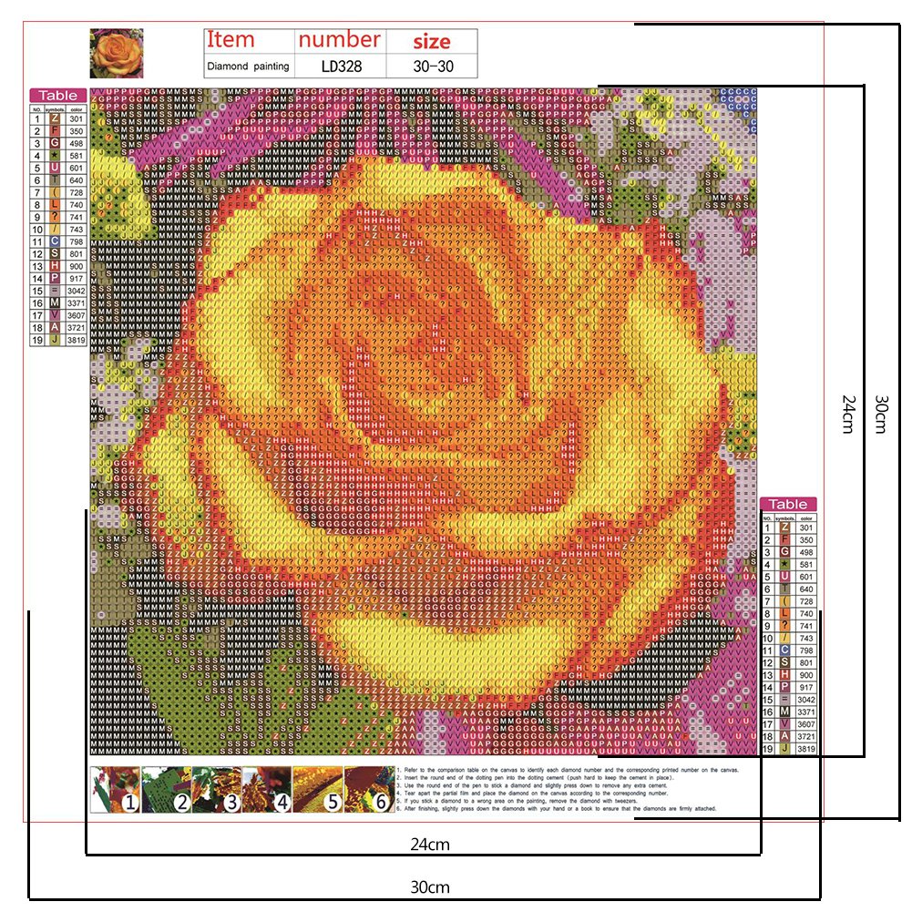 Diamond Painting - Full Round - Yellow Rose