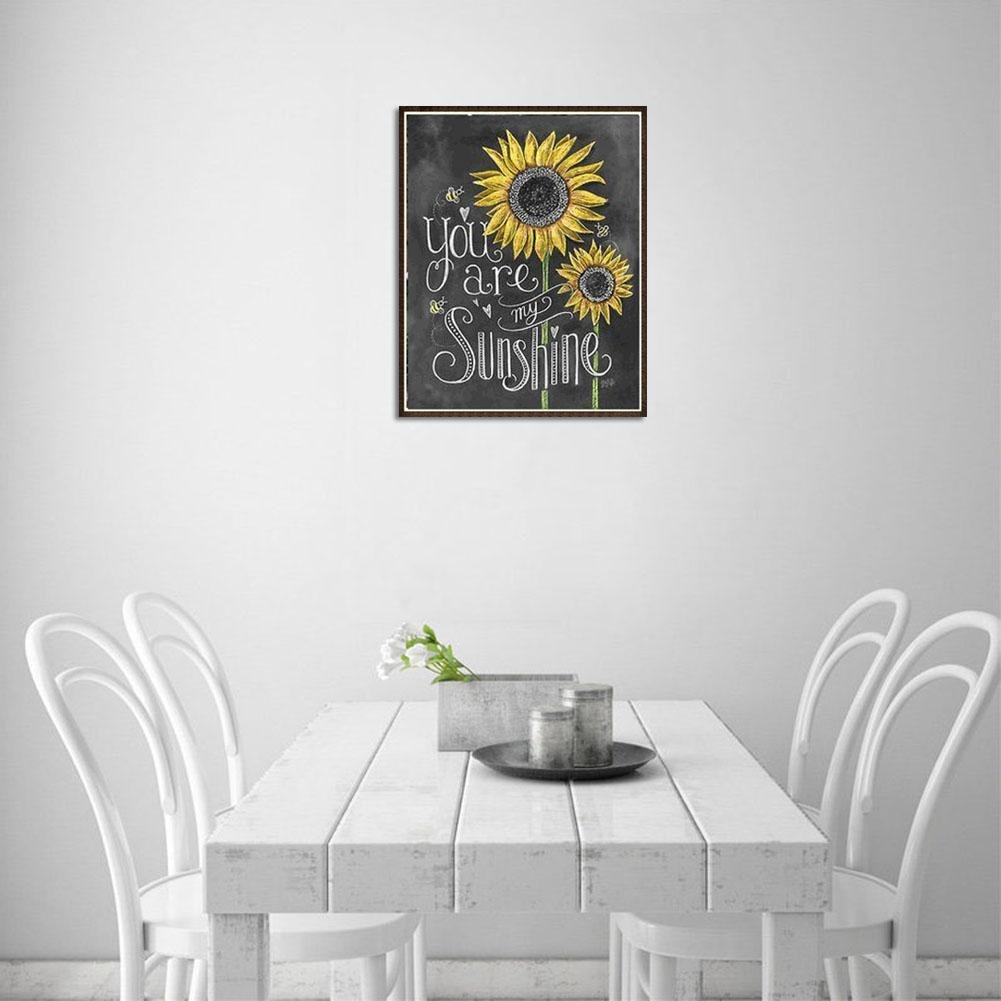 Diamond Painting - Full Round - Sunflower Blackboard