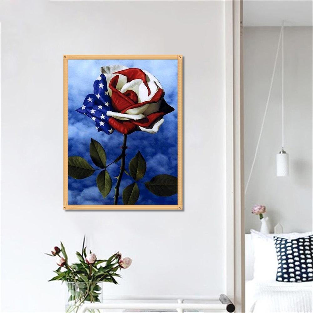 Diamond Painting - Partial Round - Flag Rose