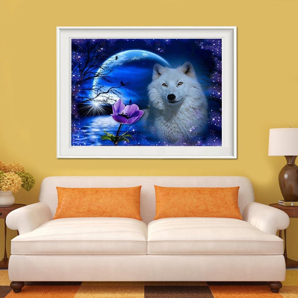 Pintura Diamante - Rodada Parcial - Lobo Noturno
