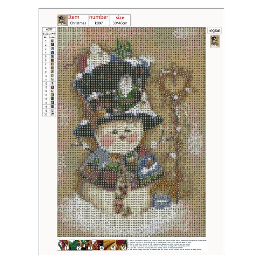 Pintura Diamante - Rodada Completa - Boneco de Neve P