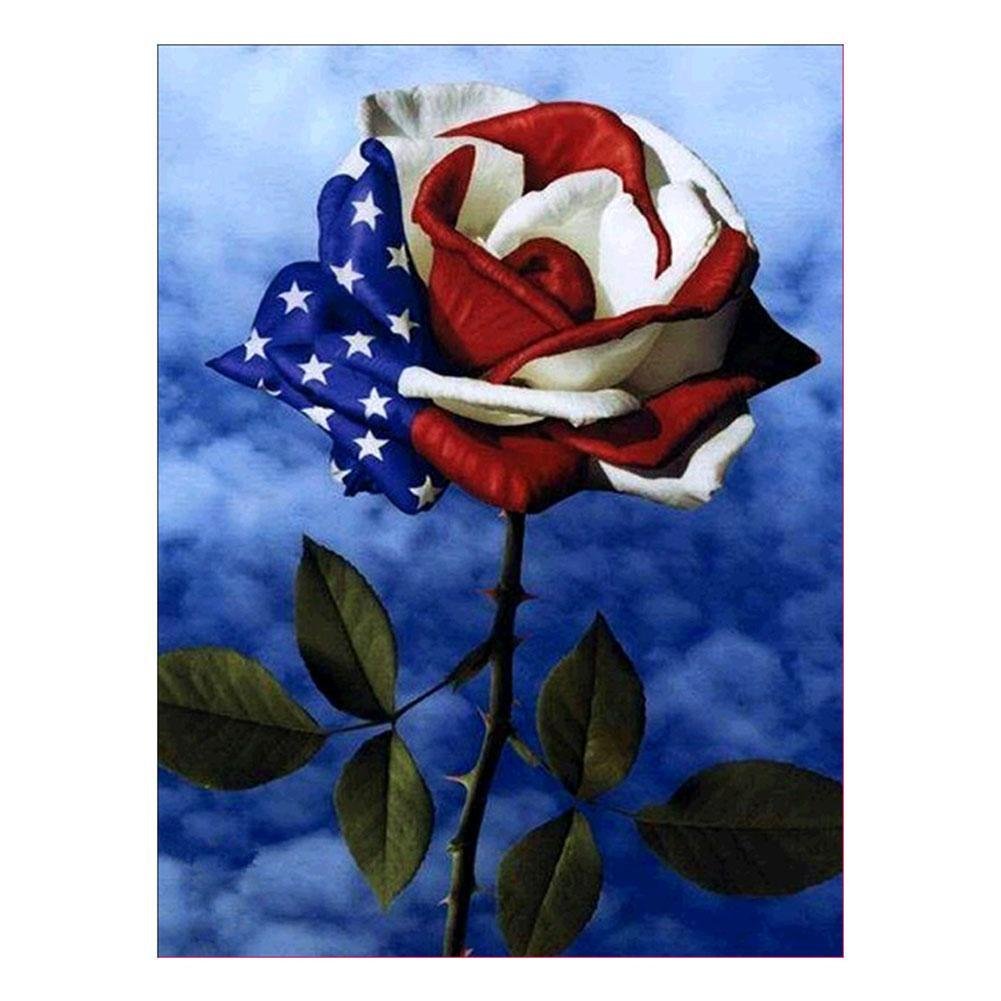 Diamond Painting Partial Round Flag Rose
