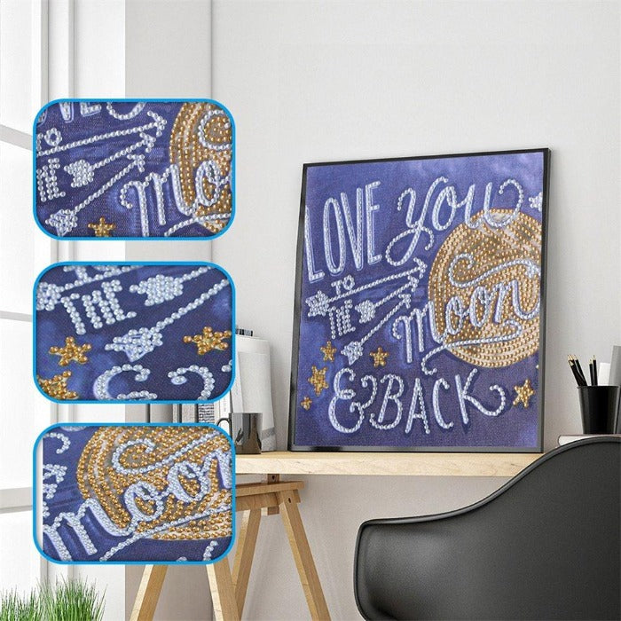 Diamond Painting Home Decor - Crystal Rhinestone - Love you To the Moon【diamondpaintingsart】