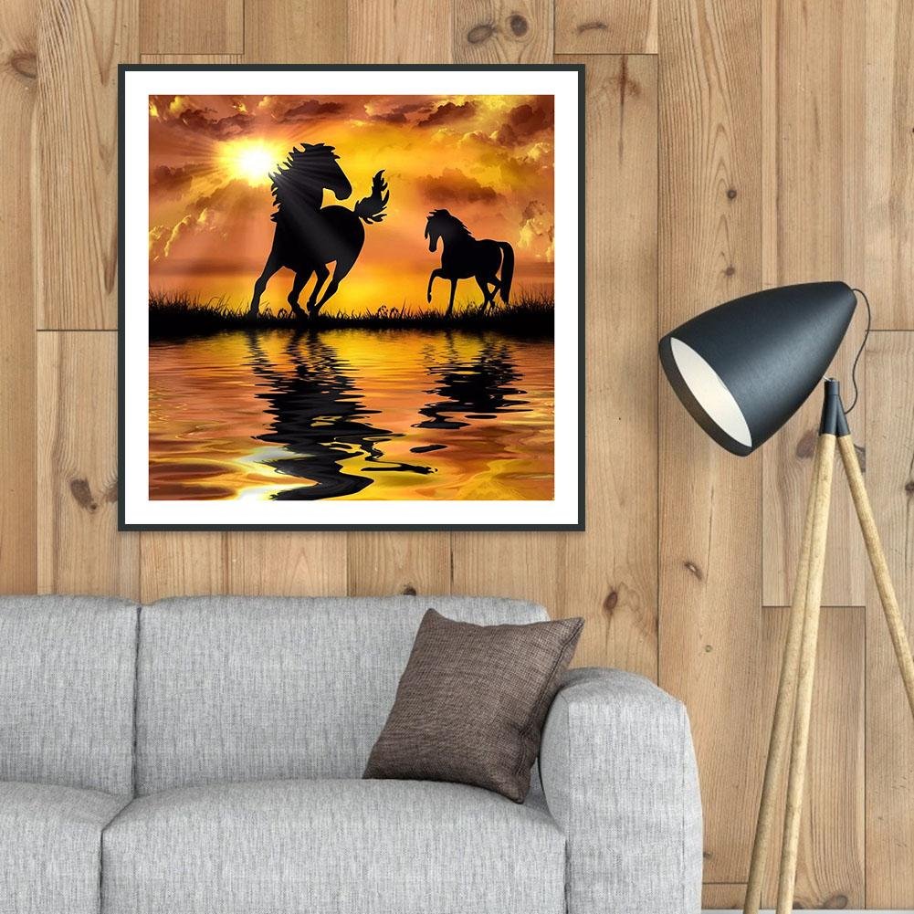 Diamond Painting - Full Round - Sunset Horse