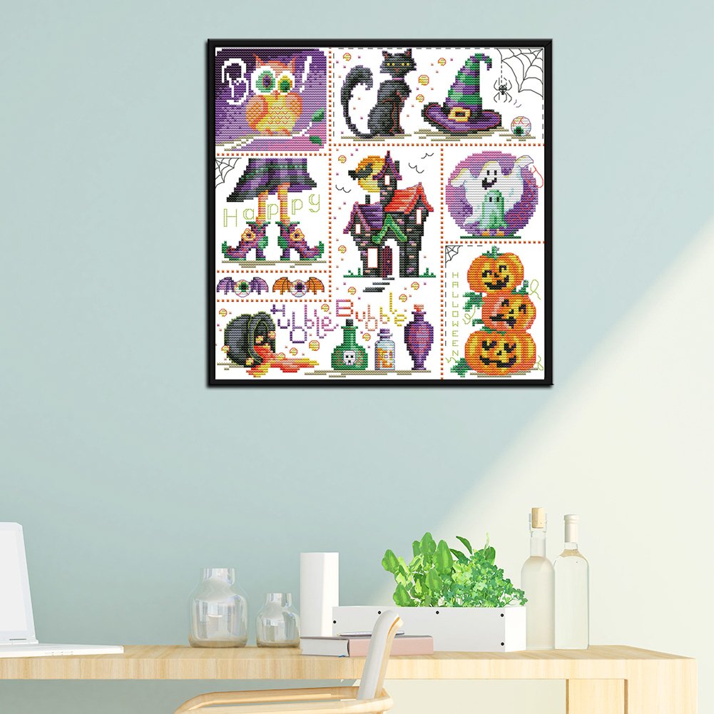 11CT Stamped Cross Stitch - Halloween Day(41*41cm)