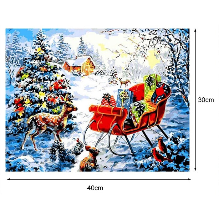 Oil Painting By Numbers DIY Hand Painted 40x30cm Canvas Art Pictures