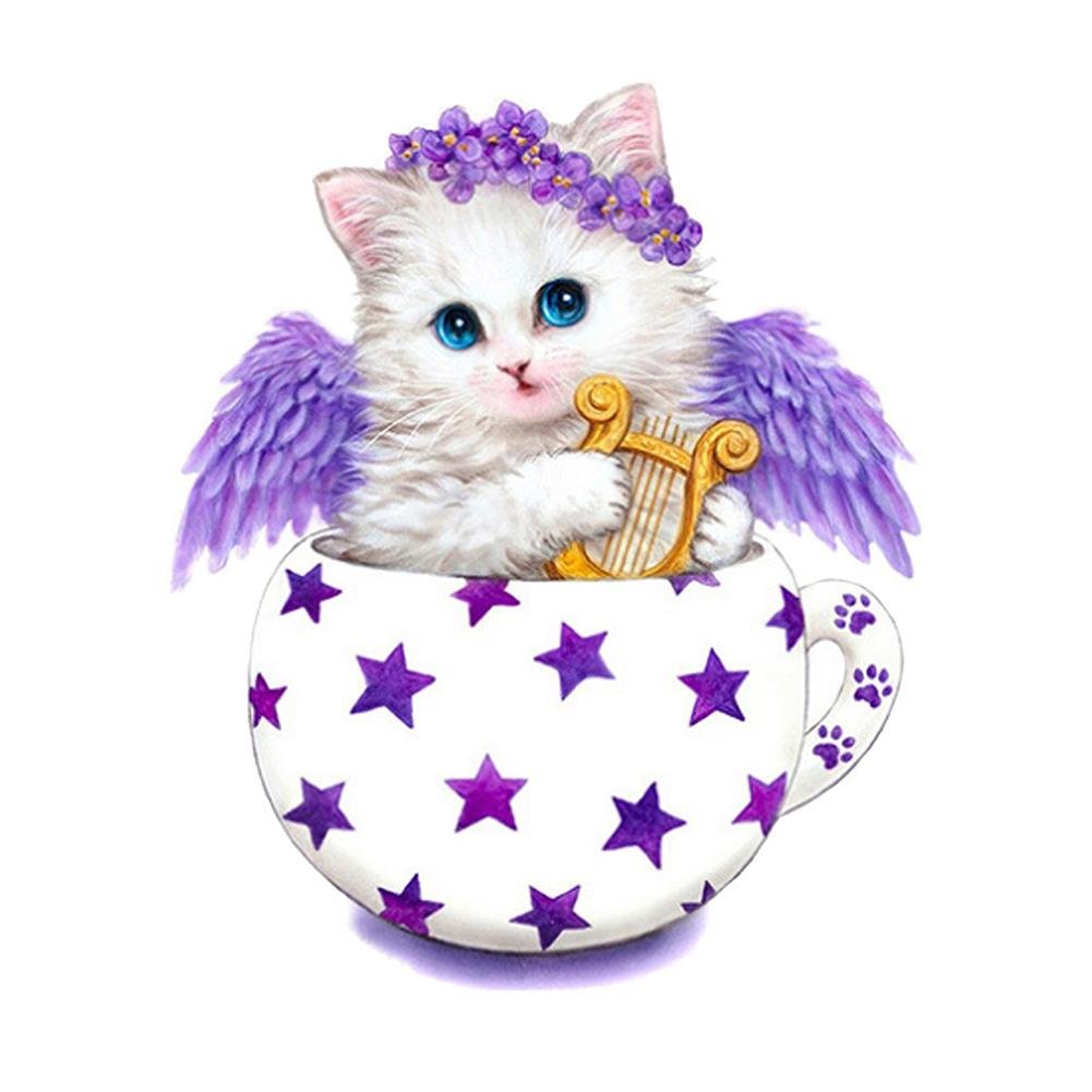 Diamond Painting - Partial Round - Cup Cat C