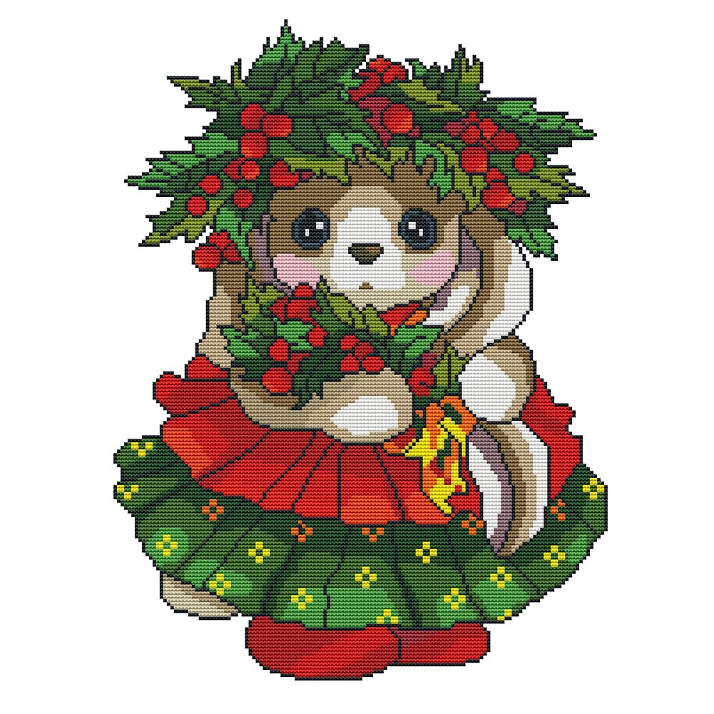 11CT Stamped Cross Stitch Dog Animal (40*50cm)