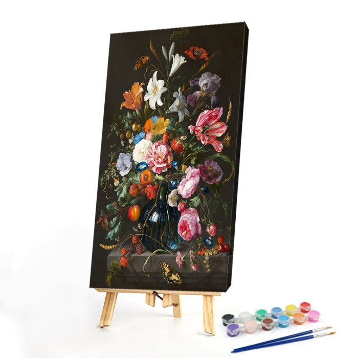 Oil Paint By Numbers Colorful Flower DIY Picture Painting