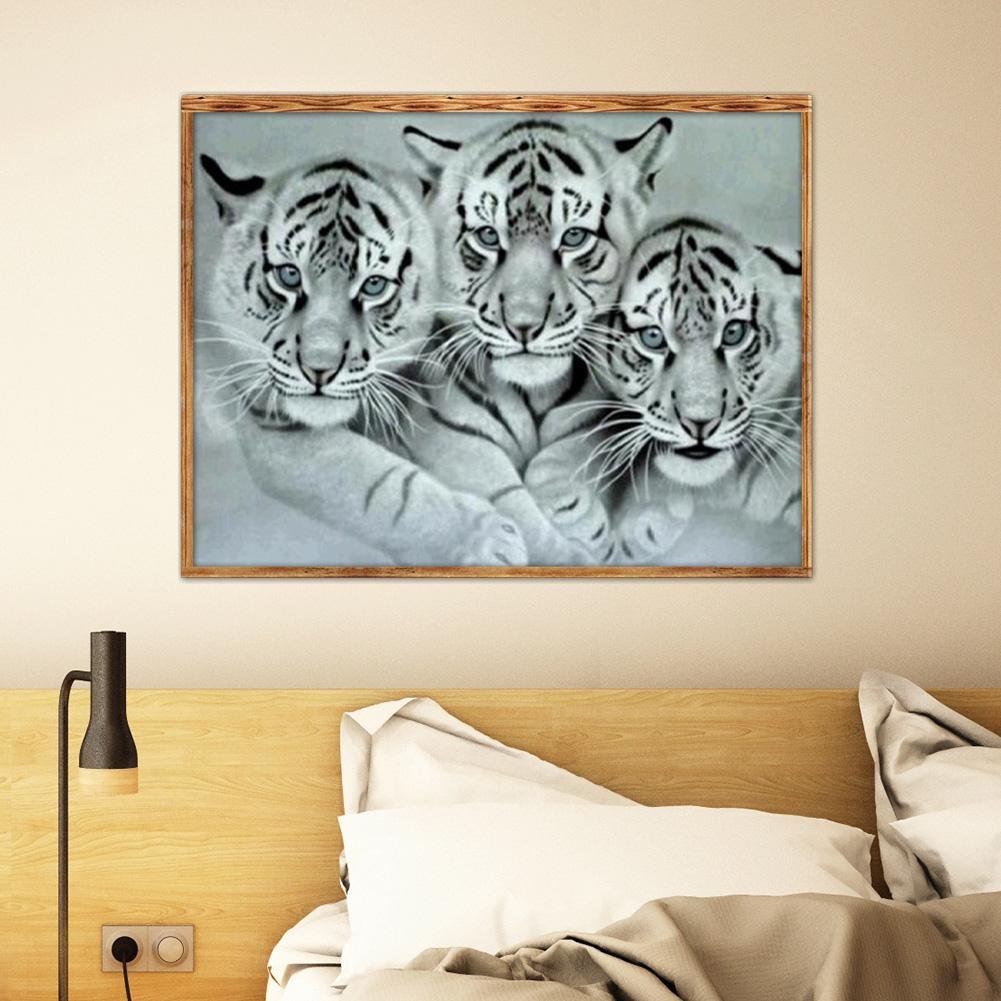 Diamond Painting - Full Round - 3 Tigers