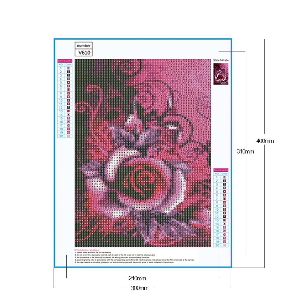 Pintura Diamante - Redondo Completo - Rosa