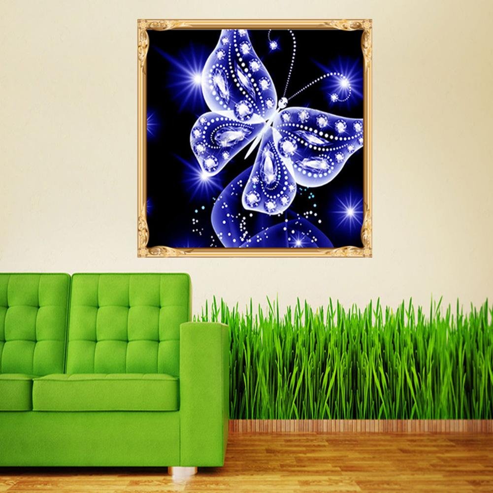 Crystal Butterfly Partial Round Diamond Mosaic Embroidery Kit