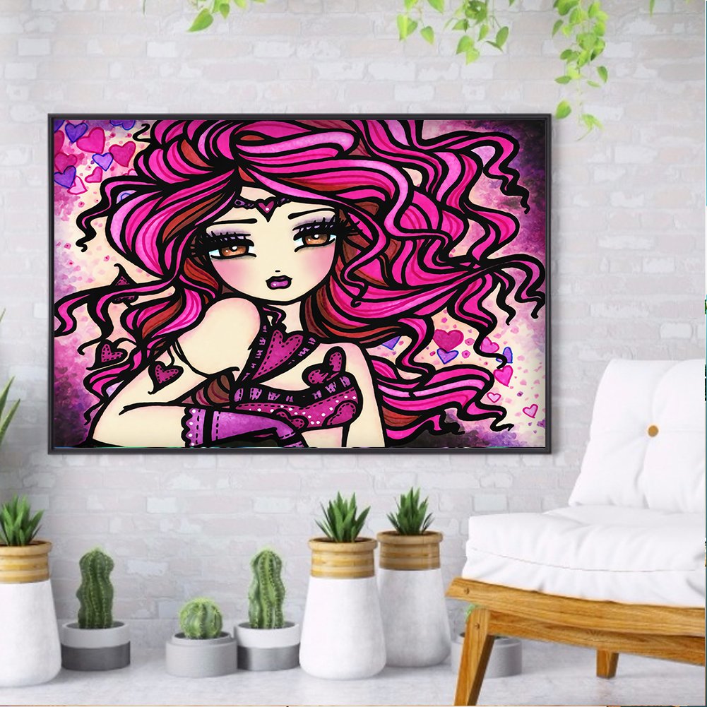Diamond Painting - Full Round - Girl with Big Eyes B