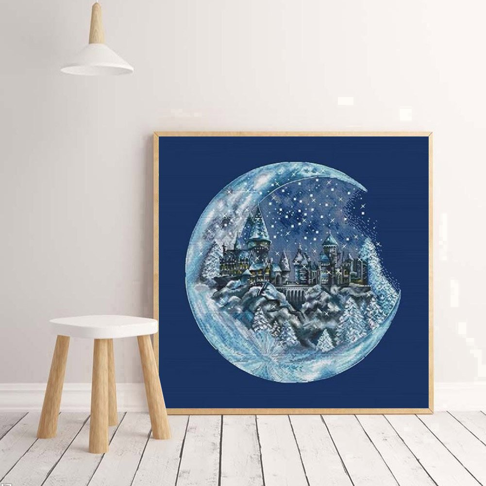 11CT Stamped Cross Stitch - Snow Castle(40*40CM)