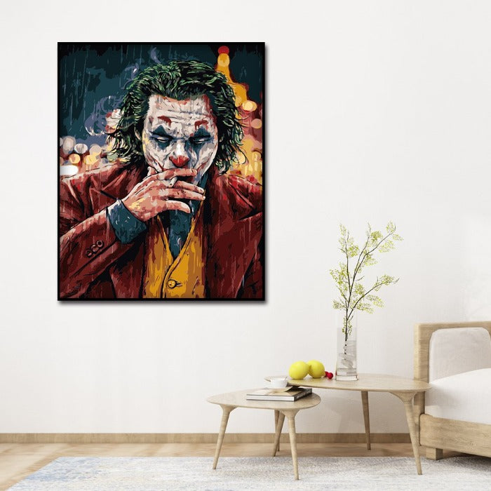 Smoking Clown Oil Painting By Numbers Canvas Coloring Picture Hand Painted Drawing