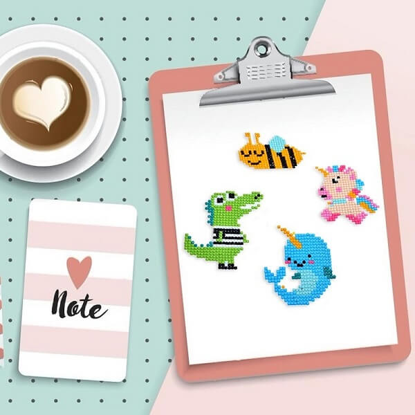 4 Pieces Cute Animals Diamond Painting Stickers Kit