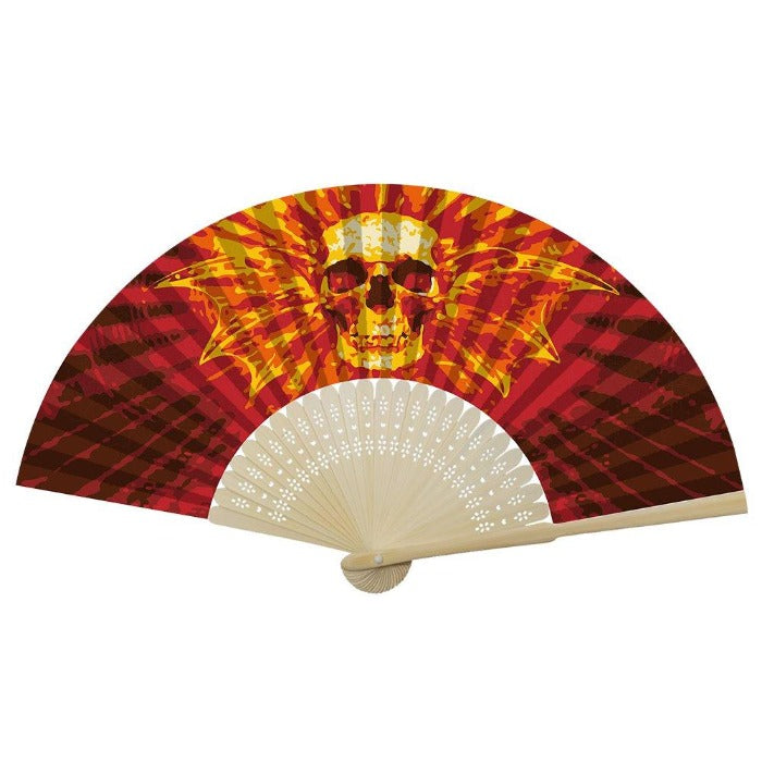 DIY Oil Paint By Number Folding Fan Skull Head