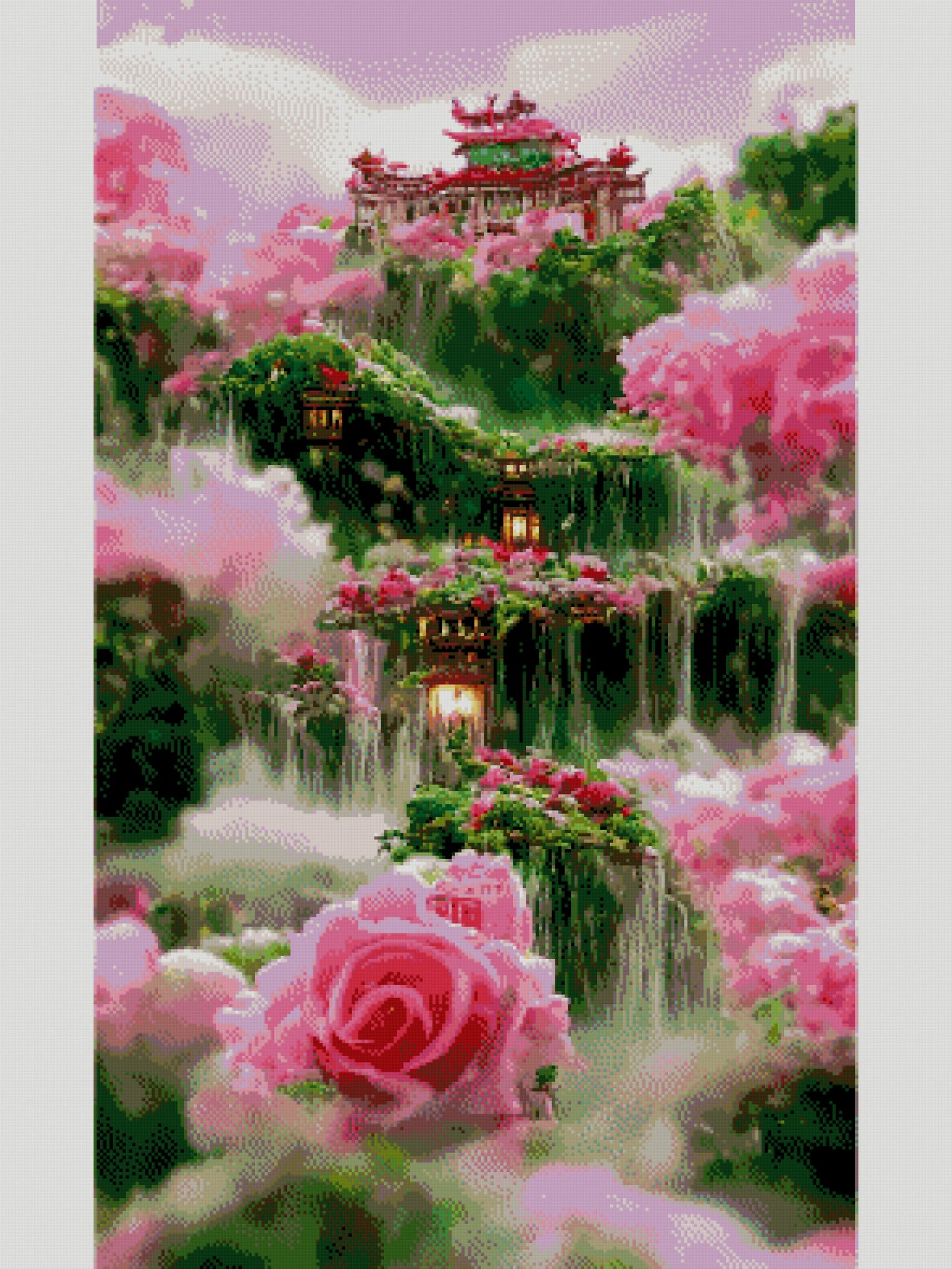 Full Round/Square Diamond Painting Kits | Flower Castle B 40x70cm 50x80cm