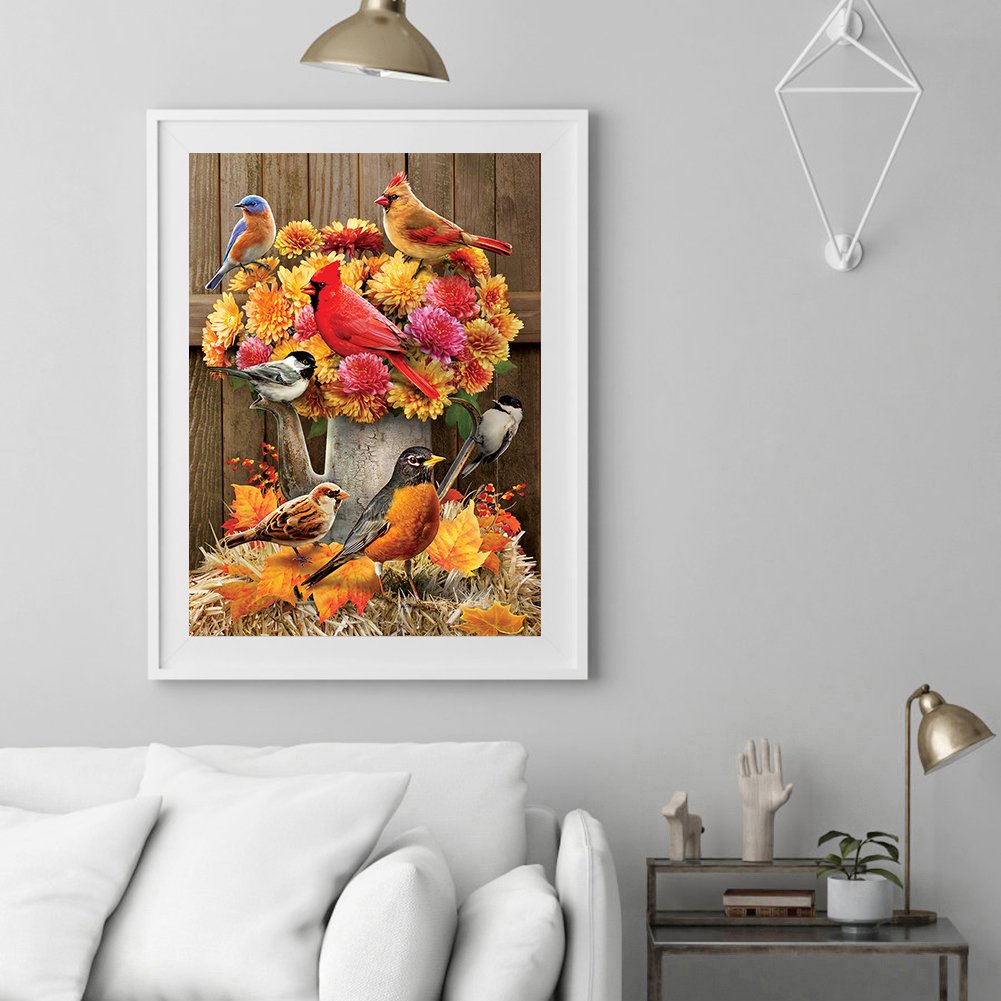 5D DIY Diamond Painting Kit - Full Round - Bird Flower