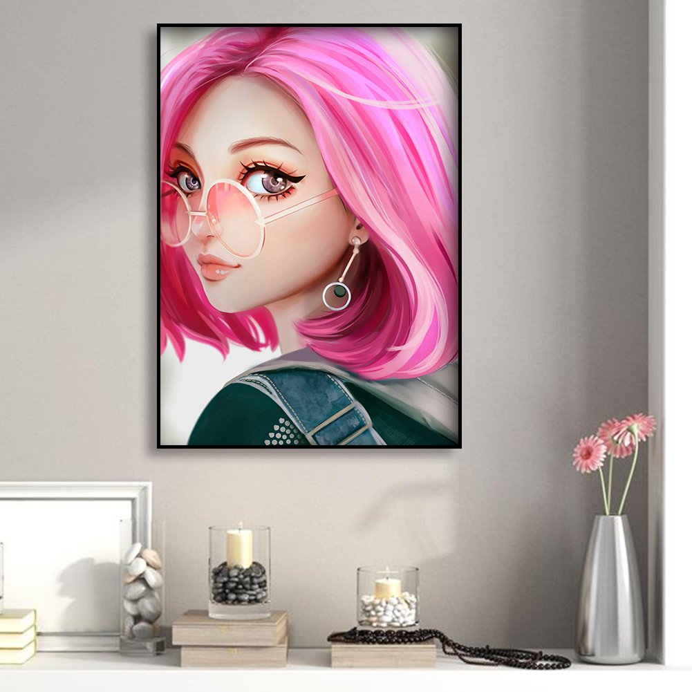 Purple Hair Beauty Diamond Painting Home Decoration