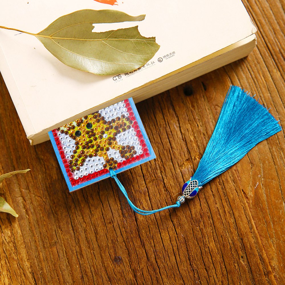 DIY Diamond Painting Bookmark with Tassel Animals