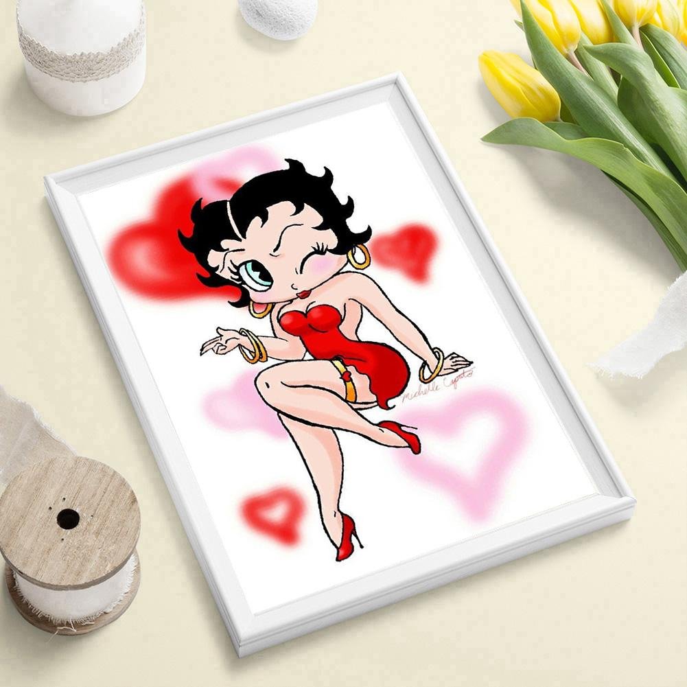 5D Diamond Painting Kit - Full Round - Betty Boop Wink