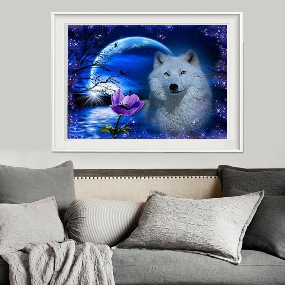 Pintura Diamante - Rodada Parcial - Lobo Noturno