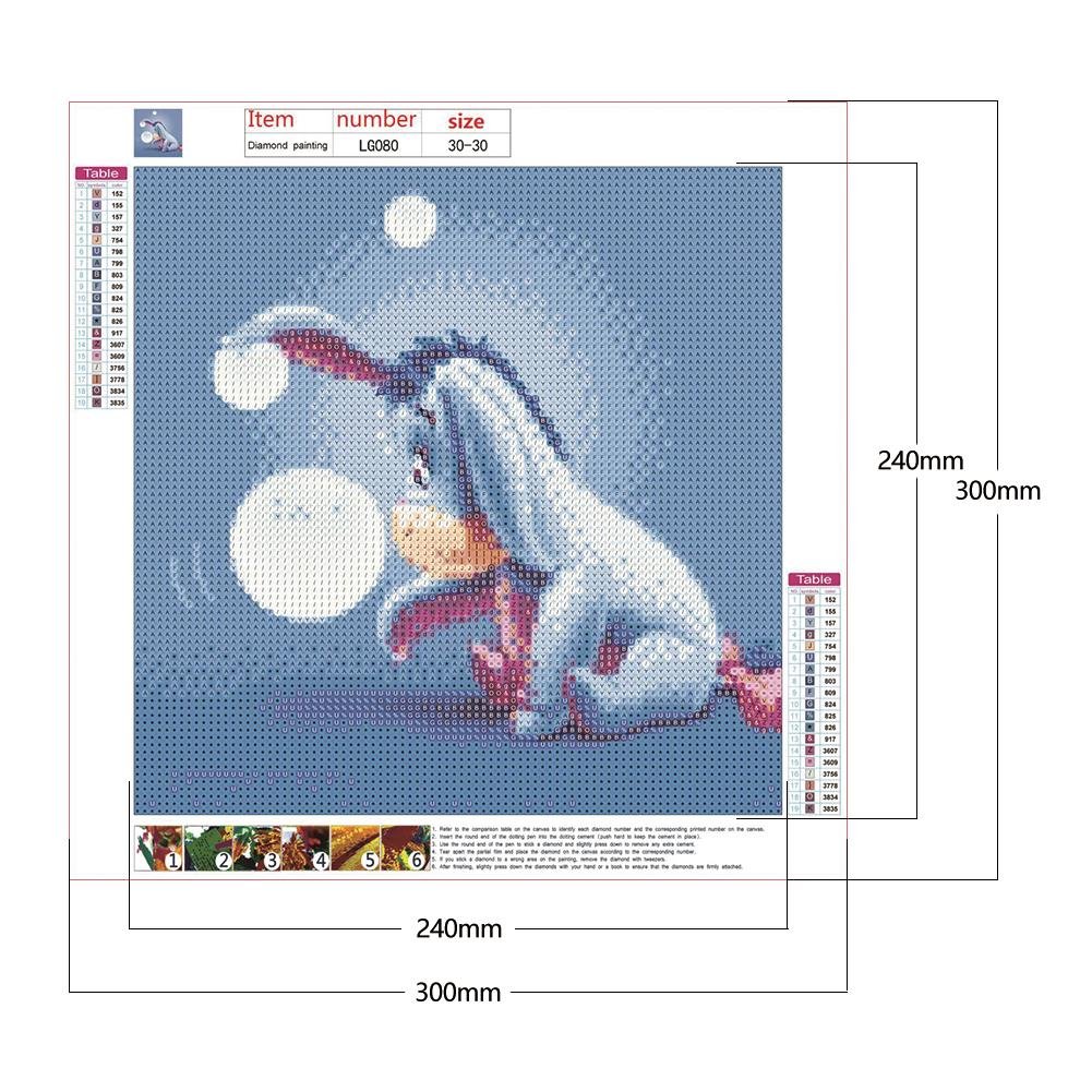 Eeyore Playing Bubbles Diamond Embroidery On Canvas Size