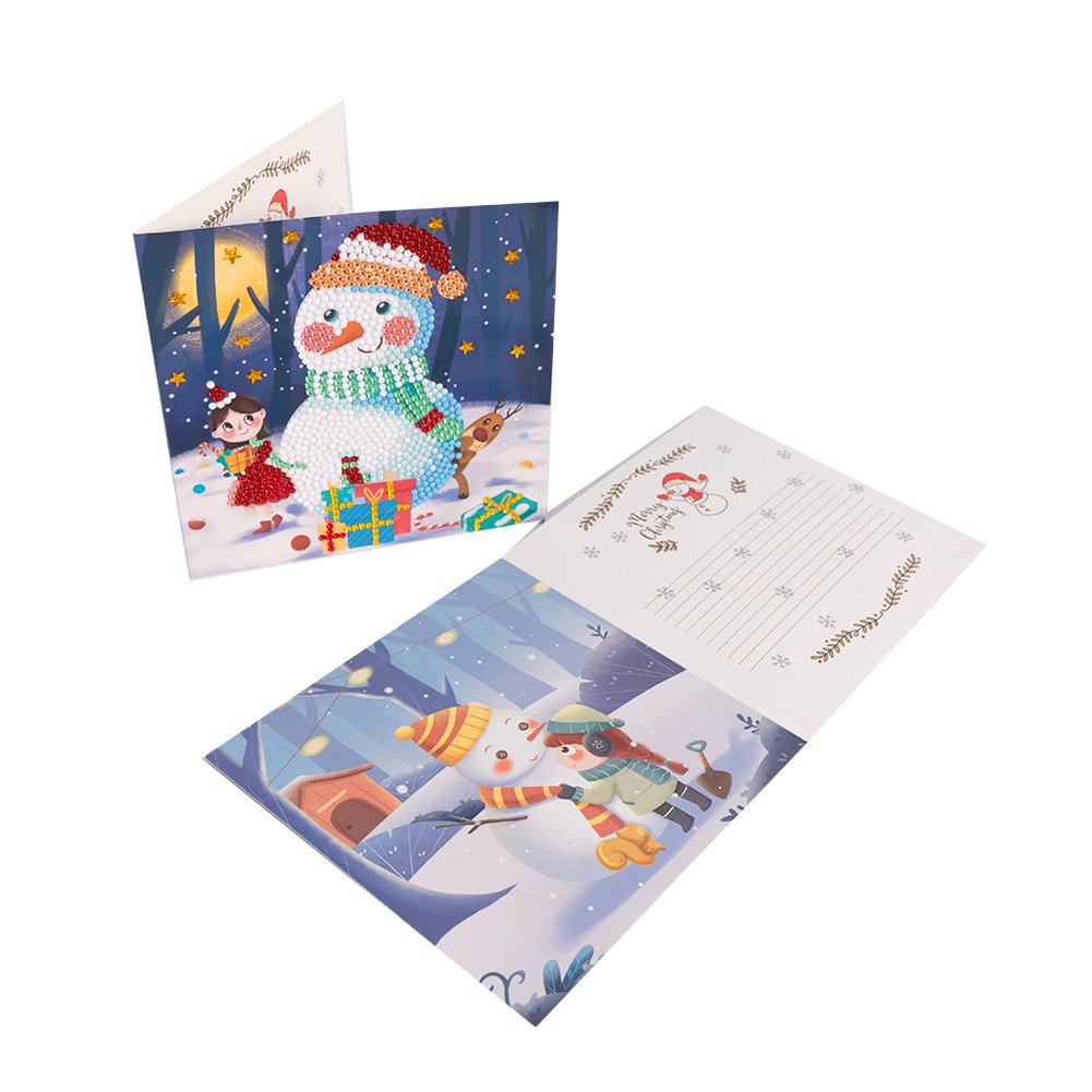DIY Diamond Painting Greeting Card - Snowman B