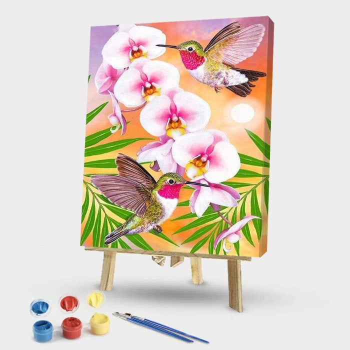 Hummingbirds Pick Honey Hand Painted Canvas Picture Home Living Room Decoration