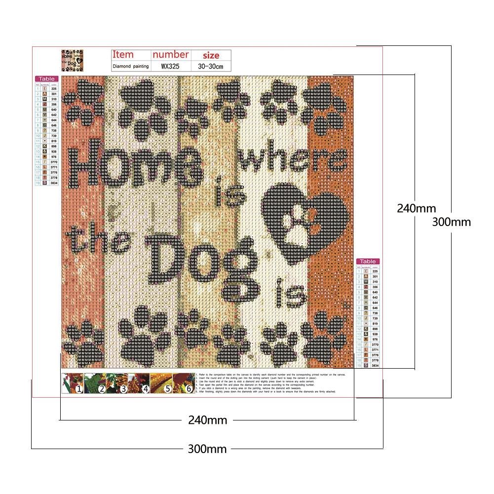 Diamond Painting - Full Round - Home is Where Dog Is