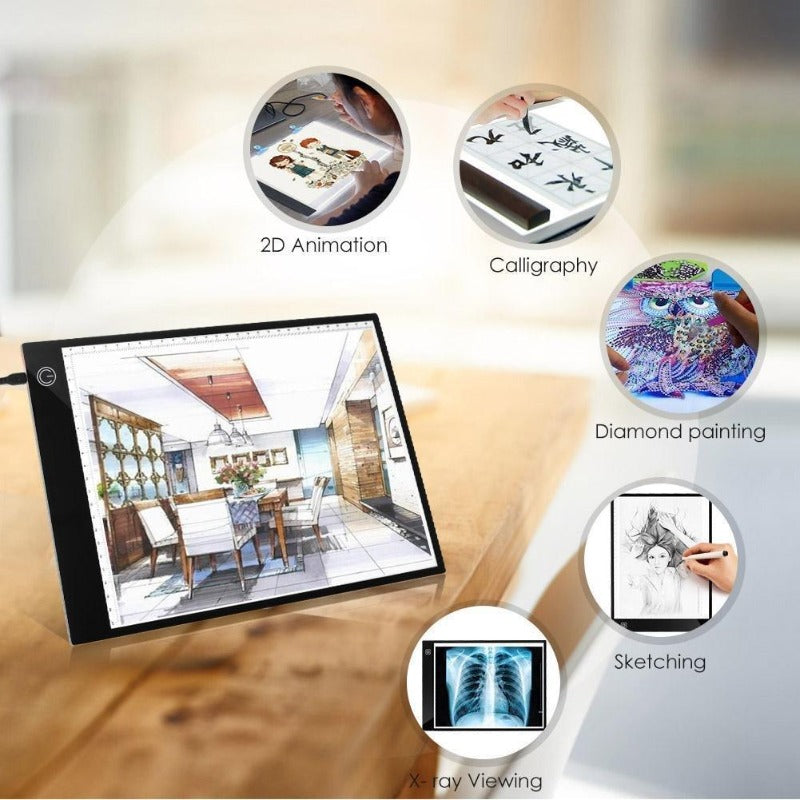 A4 Digital Graphics Tablet LED Drawing Board Light Box Tracing Copy Pad