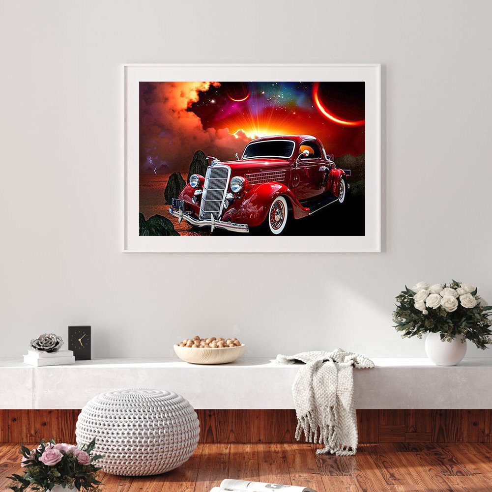 Diamond Painting - Full Round - Retro Car B