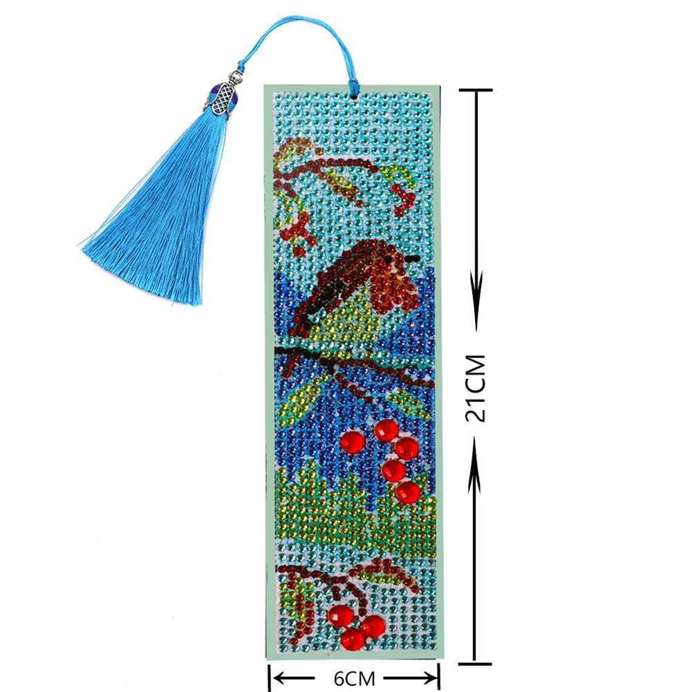 DIY Diamond Painting Bookmark with Tassel Bird